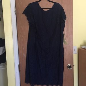 Navy Blue Lace Dress.